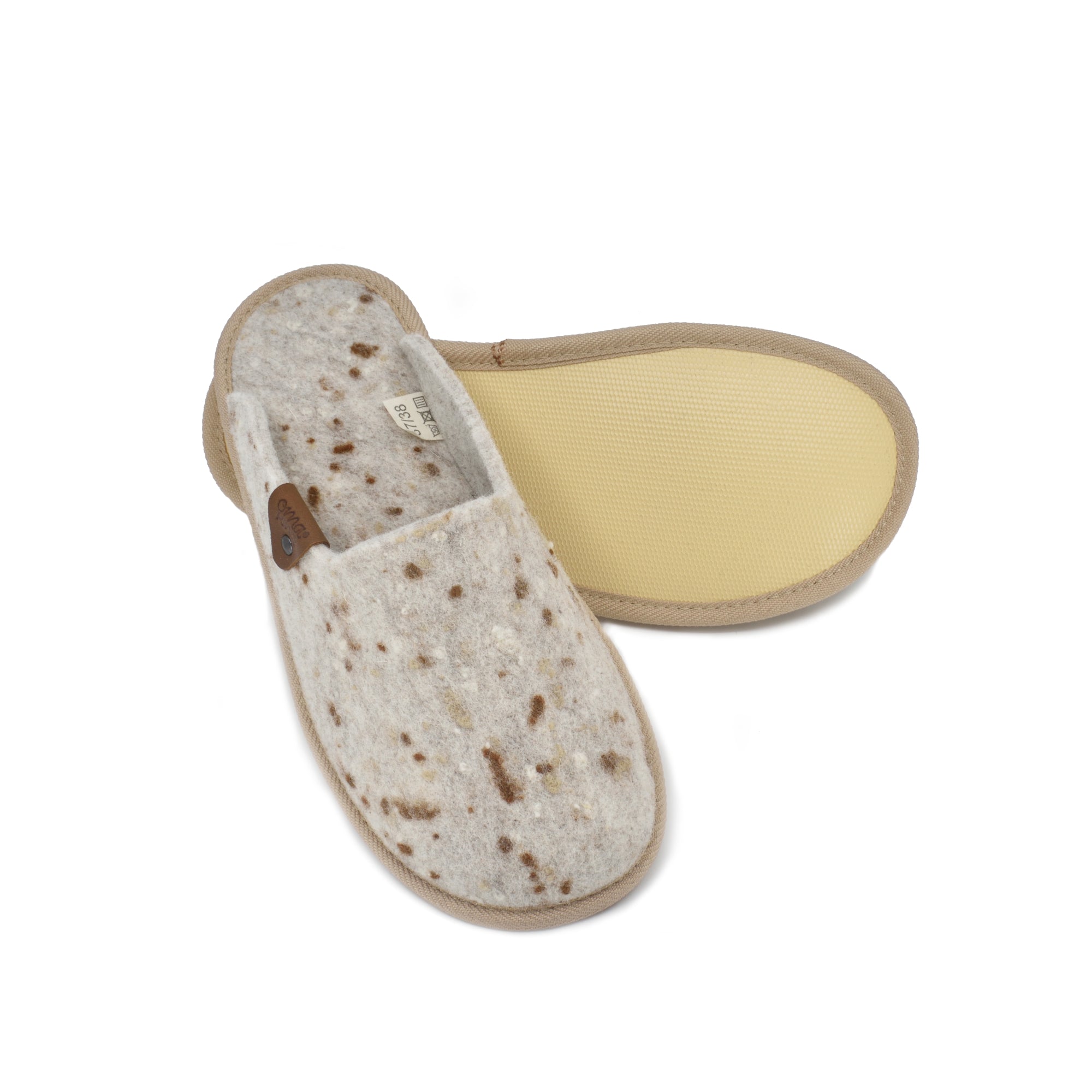 Tofflor i Naturfilt Pelsi - Beige